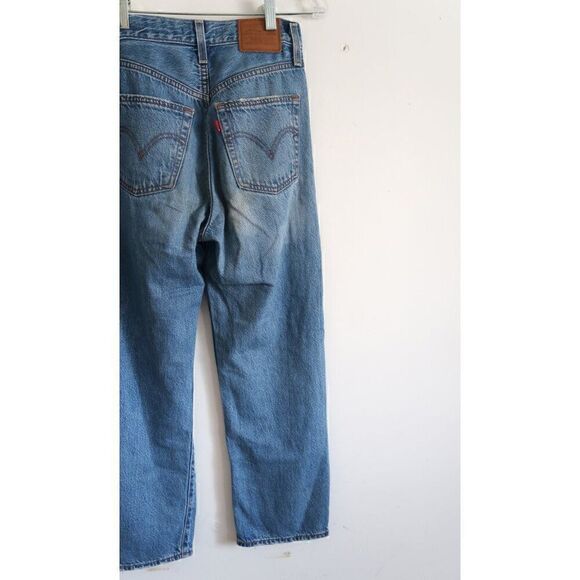 Levi's Ribcage Straight Ankle Blue Jeans - Size 25 - Picture 6 of 7